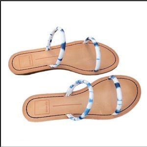 NEW Dolce Vita Blue Tie Dye Flat Sandals 8.5